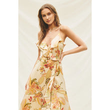 Load image into Gallery viewer, Goldfinch Tulip Wrap Midi Dress