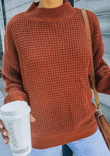 Load image into Gallery viewer, Mock Neck Waffle Knit Sweater
