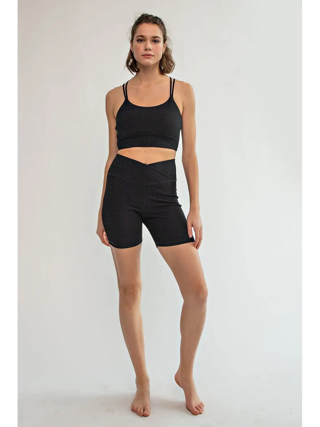 Ribbed V Waist Bike Short