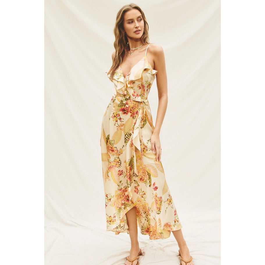 Goldfinch Tulip Wrap Midi Dress