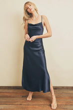 Load image into Gallery viewer, Cross Back Slip Dress- Dark Navy
