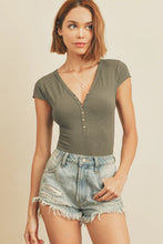 Load image into Gallery viewer, Cap Sleeve Bodysuit- Olive
