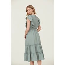 Load image into Gallery viewer, Saila Ruffle Sleeve Midi Dress
