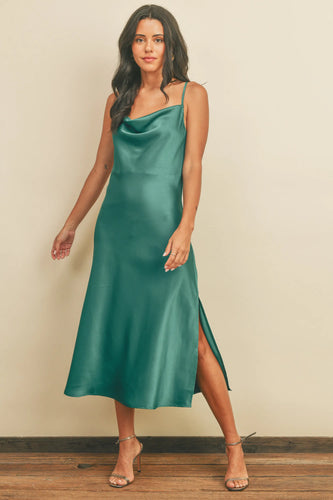 Love Strong Slip Dress- Emerald