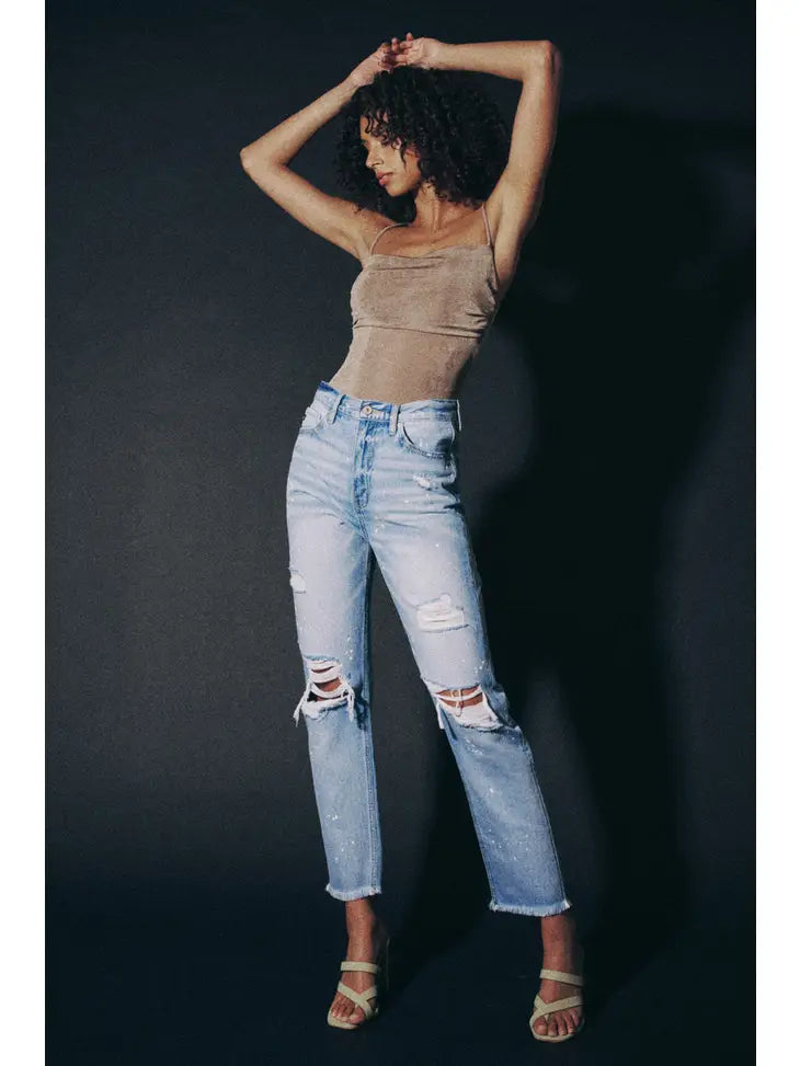 KanCan Mom Jeans- Light Wash