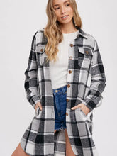 Load image into Gallery viewer, Plaid Longline Shacket
