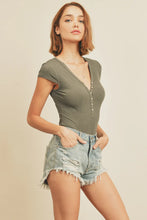 Load image into Gallery viewer, Cap Sleeve Bodysuit- Olive
