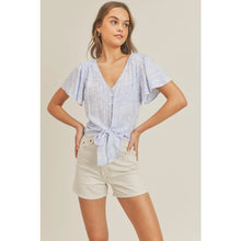 Load image into Gallery viewer, Taya Tie Tee- BLUE
